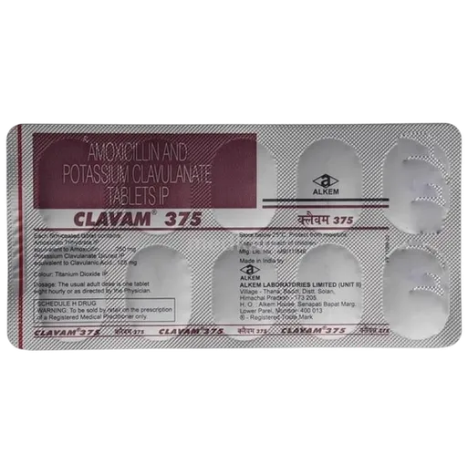 clavam 375mg tablet 10's